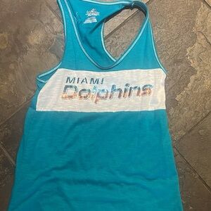Miami Dolphins Women’s Racerback Tank – Size S (Majestic NFL Licensed)